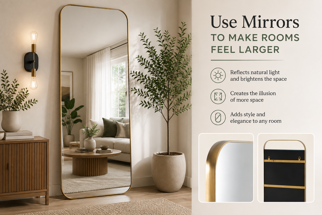 Use Mirrors to Make Rooms Feel Larger
