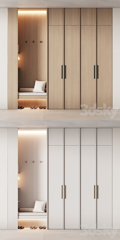 541 hallway zone 14 minimal modular wardeobe with seating niche