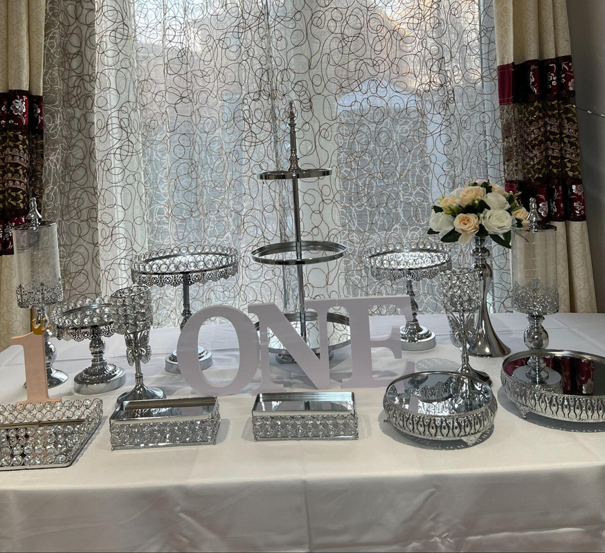 13-Piece Silver Crystal Dessert Set 