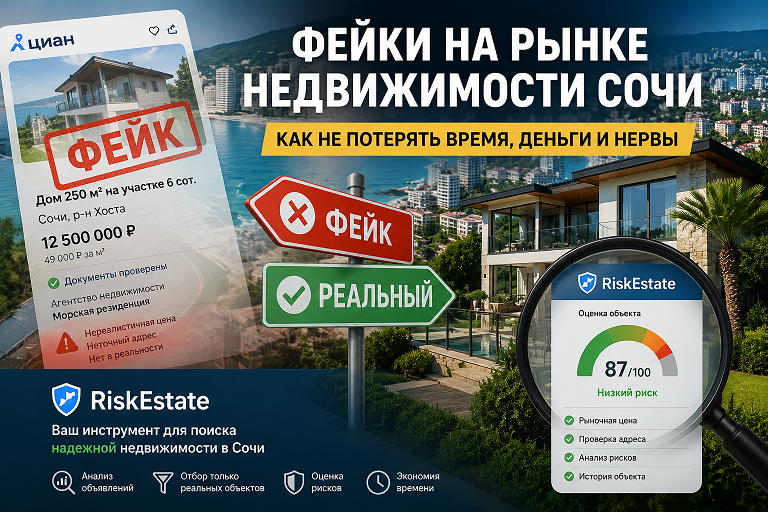 Фейковые объявления на рынке недвижимости Сочи.