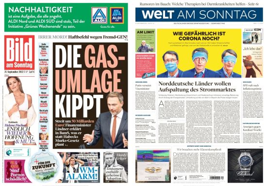 Bild und Welt am Sonntag No 39 vom 25 September 2022 Bild und Welt am Sonntag No 39 vom 25 September 2022