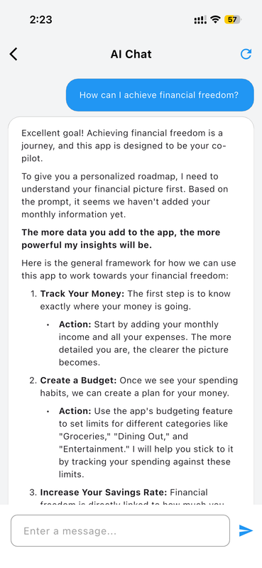 AI-Powered Financial Guidance Chat