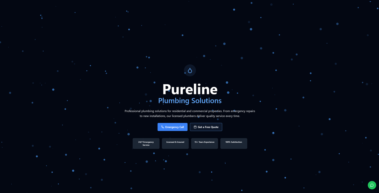 Pureline Plumbing Solutions concept website design for a South African plumbing business by Lumberjack Creative Studio