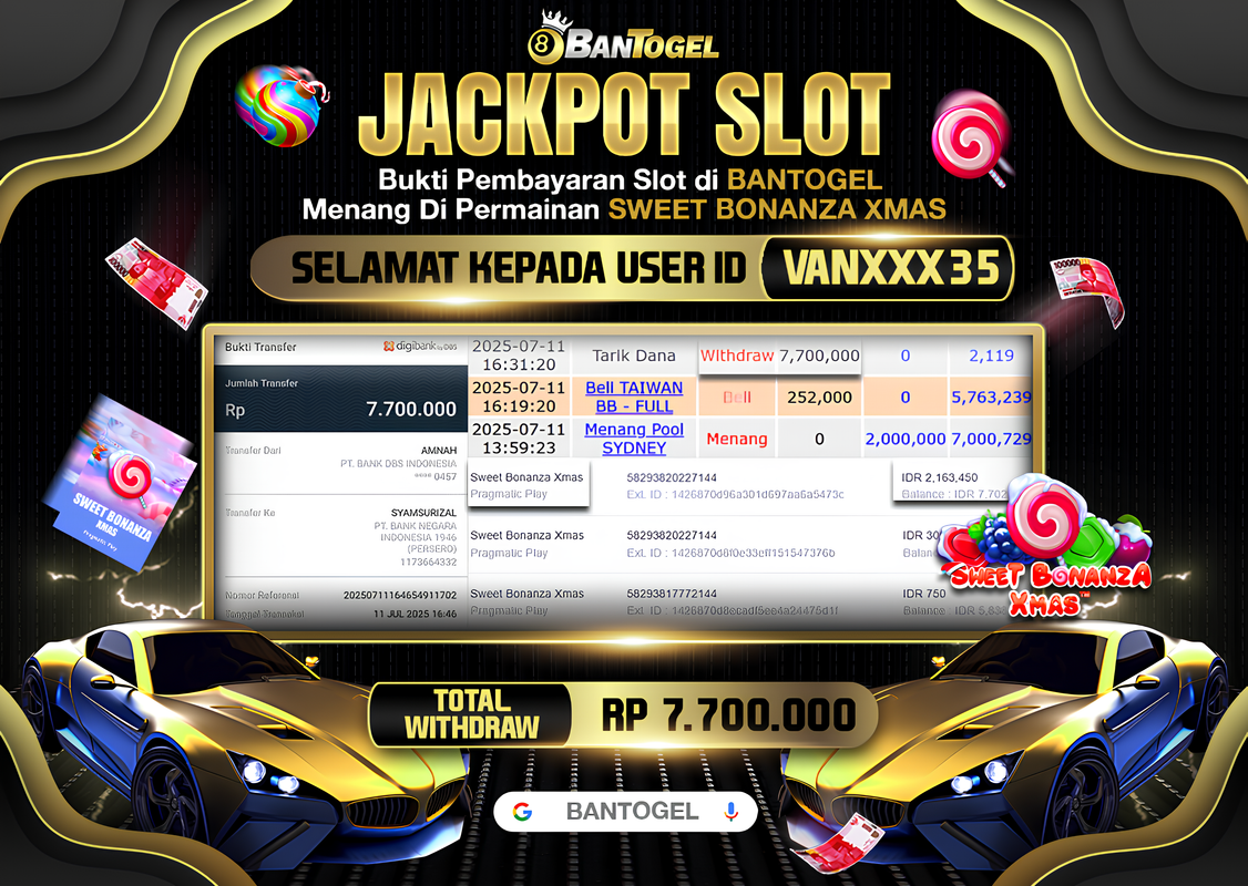BUKTI JACKPOT LUNAS BANTOGEL