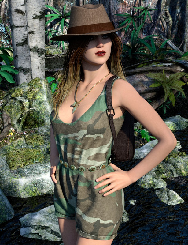 Woodstock Outfit + Textures + Hair (Converted From G2F) For Genesis 8 And 8.1 Female(S)