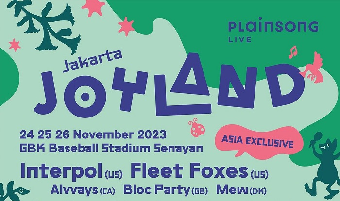 Joyland Festival bakal digelar pada 24-26 November 2023 di GBK Baseball Stadium Senayan, Jakarta.

