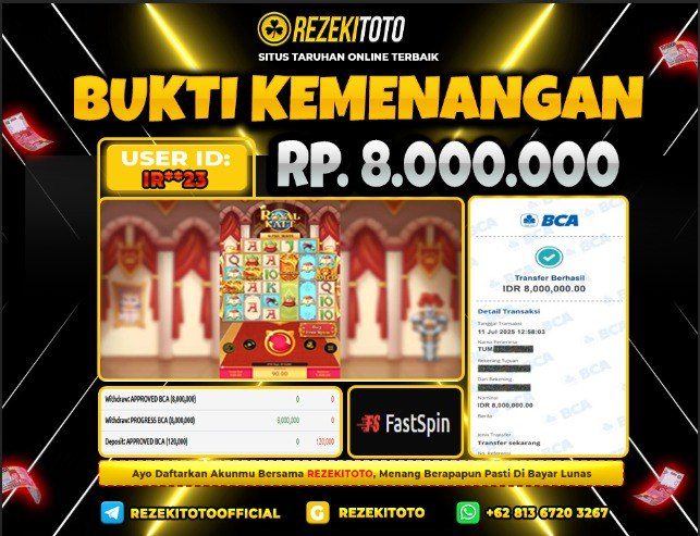 BUKTI KEMENANGAN 11 JULI 2025 ROYAL KATT 8 JUTA 