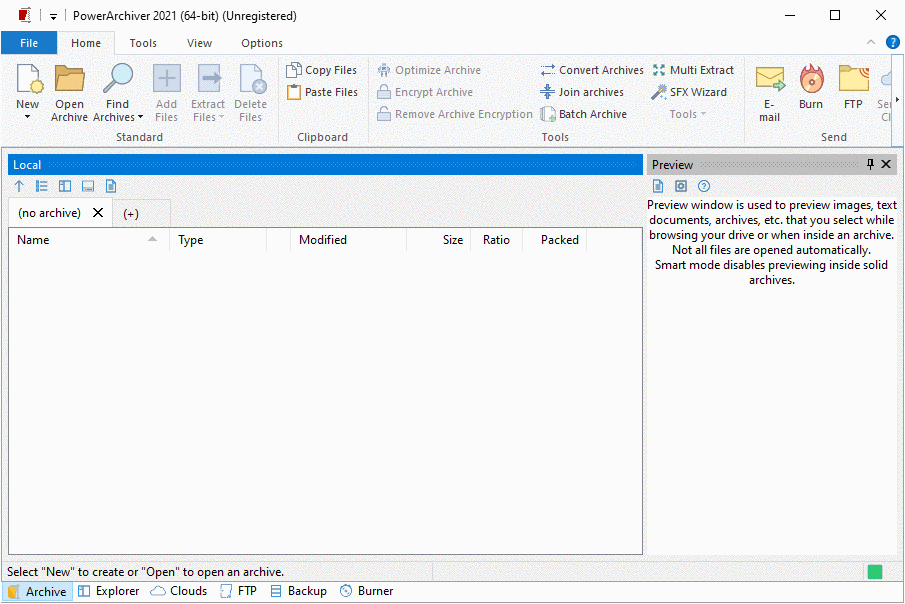 PowerArchiver 2021.20.00.58 Interface