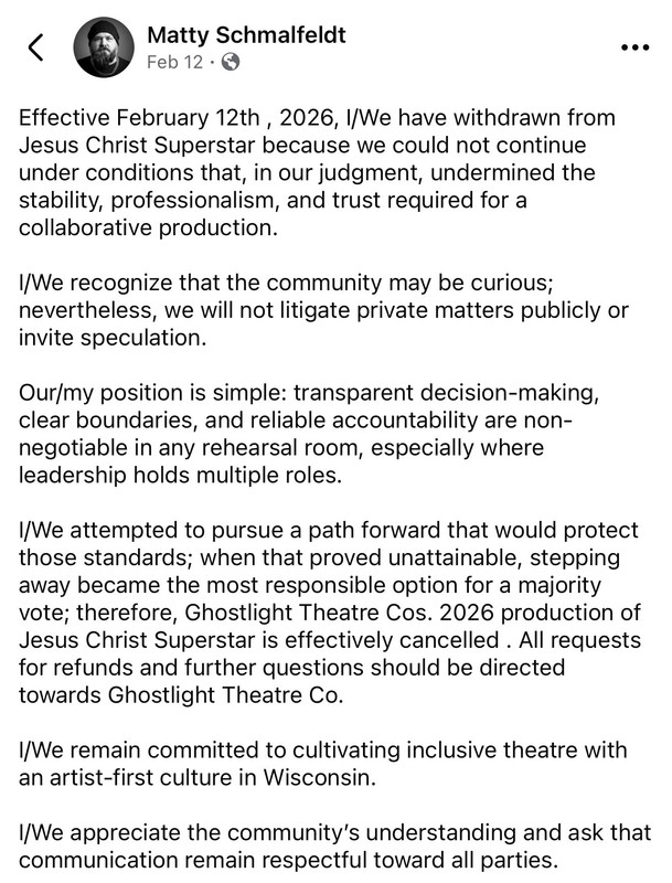 Over half of the cast of ‘Jesus Christ Superstar’ walks out of production, cancelling show