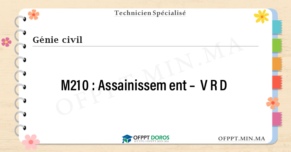 Sommaire détaillé du cours Assainissement – VRD M210 OFPPT - Structure du module