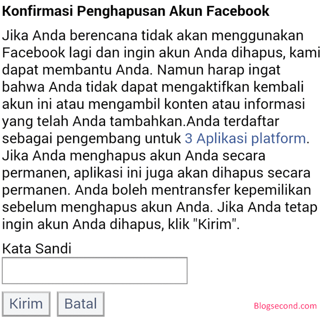 Tutorial Menghapus Akun Facebook