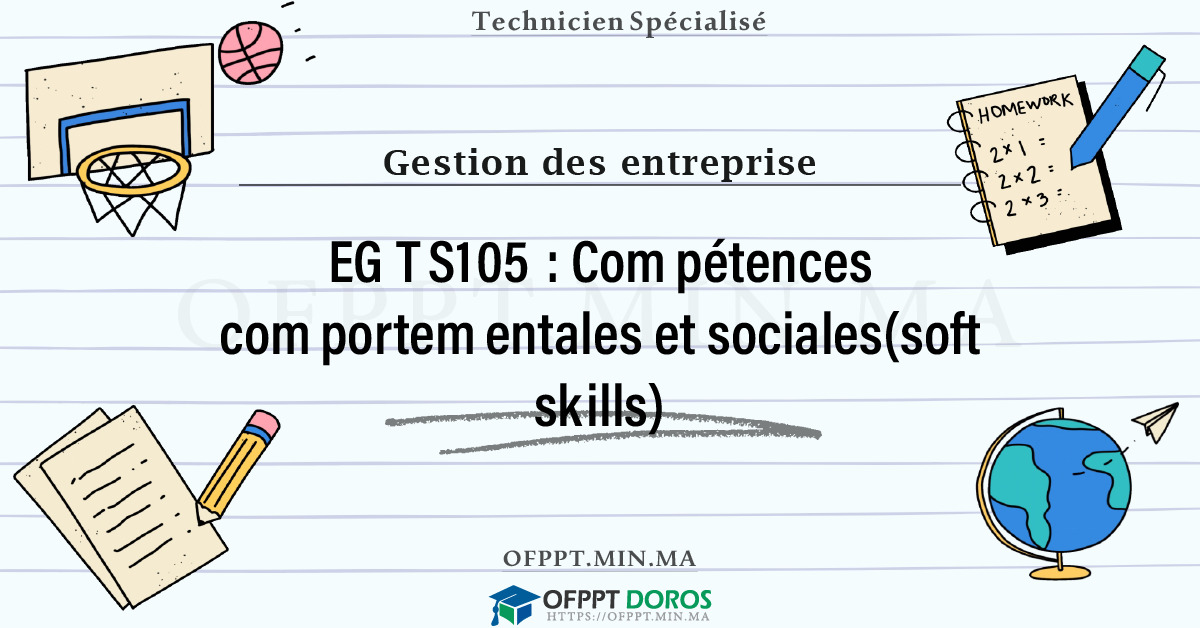 Sommaire détaillé du cours Compétences comportementales et sociales(soft skills) EGTS105 OFPPT - Structure du module