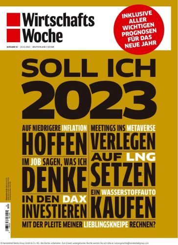 Cover: Wirtschaftswoche Magazin No 52 vom 23  Dezember 2022