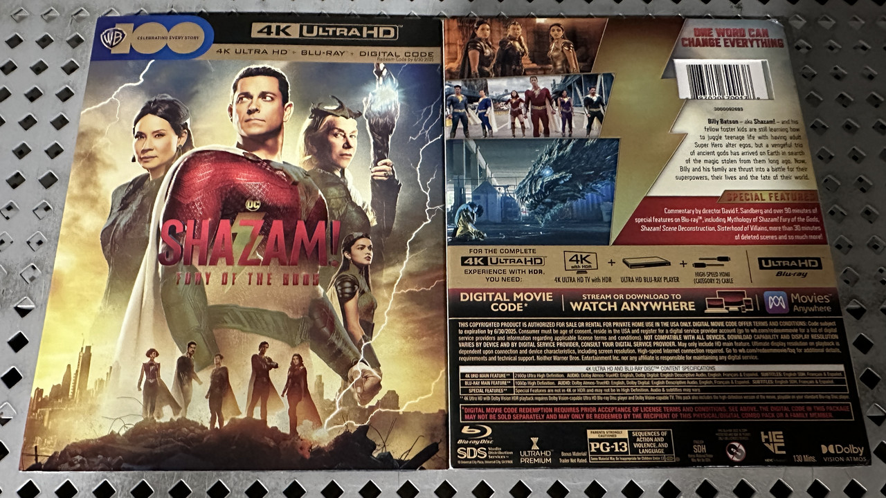 Shazam! Fury of the Gods 4K Blu-ray (4K Ultra HD + Blu-ray + Digital 4K)