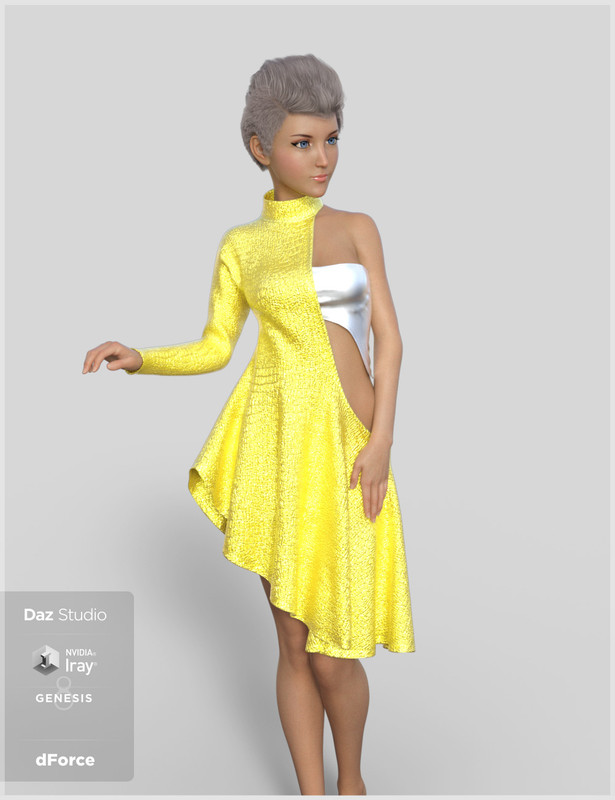 dForce Trendy Half Dress For Genesis 8 Female(s)