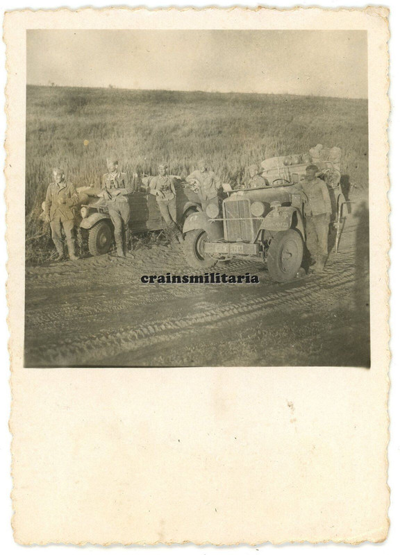 Orig. Foto Volkswagen Kübelwagen Typ 82 Pkw der Bb.23 in der Ukraine 1941