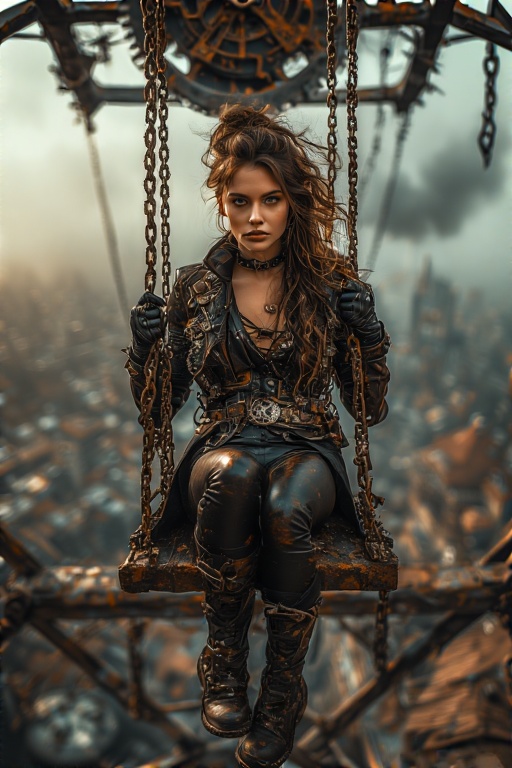 A-woman-seated-on-a-rusty-meta-1