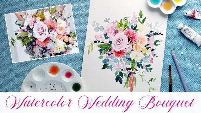 Learn to Paint a Wedding Bouquet in Watercolor