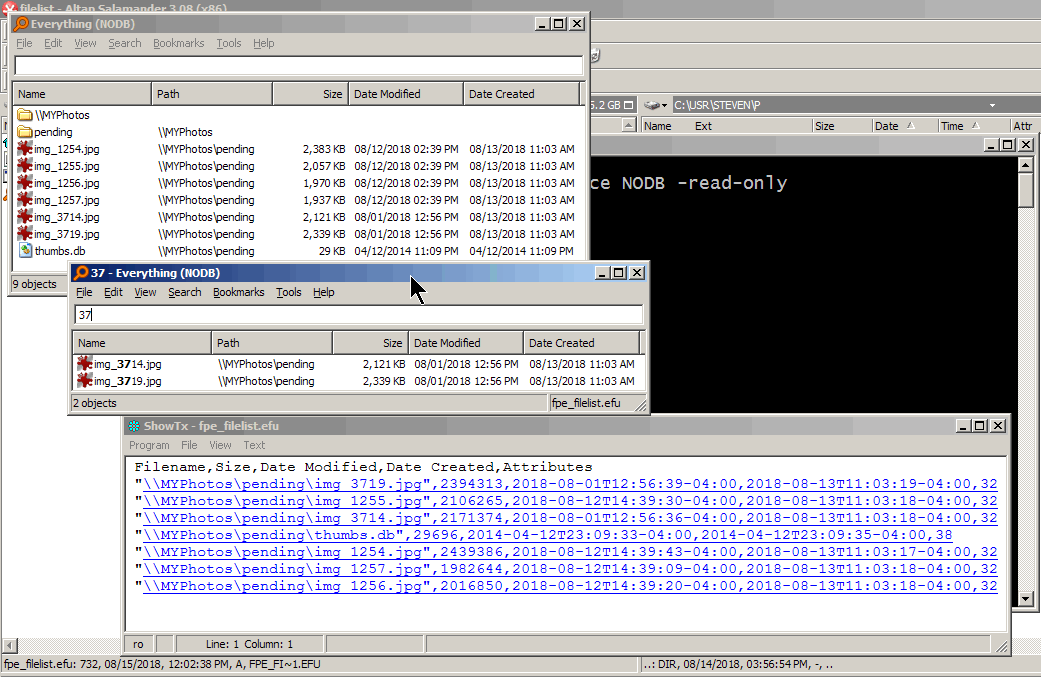 Everything - filelist via fpe working