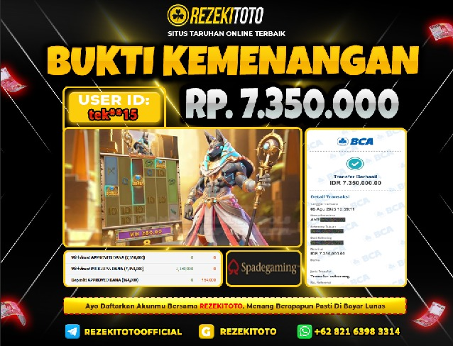 BUKTI KEMENANGAN 5 AGUSTUS 2025 SECRETS OF ANUBIS 7 JUTA 
