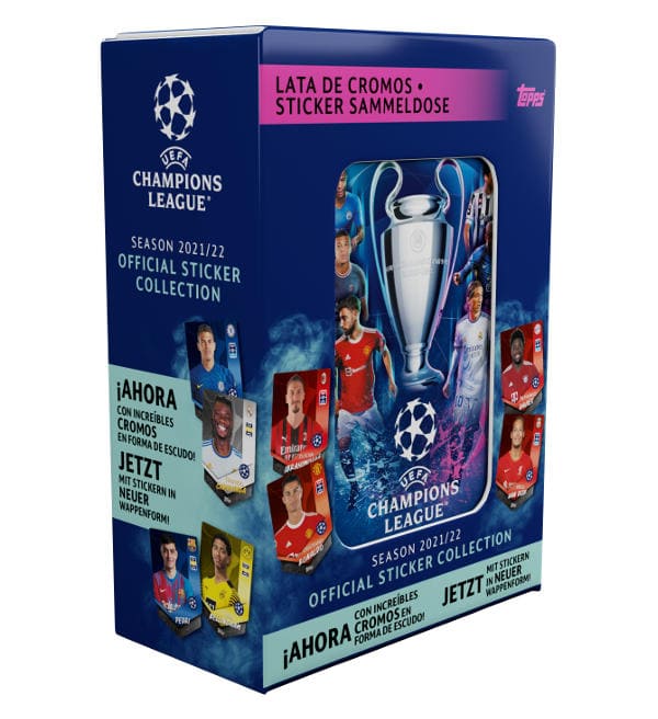 ΟΜΑΔΙΚΗ ΠΑΡΑΓΓΕΛΙΑ TOPPS CHAMPIONS LEAGUE 2021-22 (1-644 & LS1- LS104 & LE1 - LE8)  Topps-champions-league-sticker-2021-2022-tin