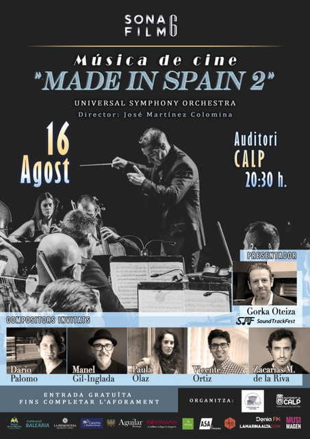 “MÚSICA DE CINE: MADE IN SPAIN 2” EL 16 DE AGOSTO EN ALICANTE