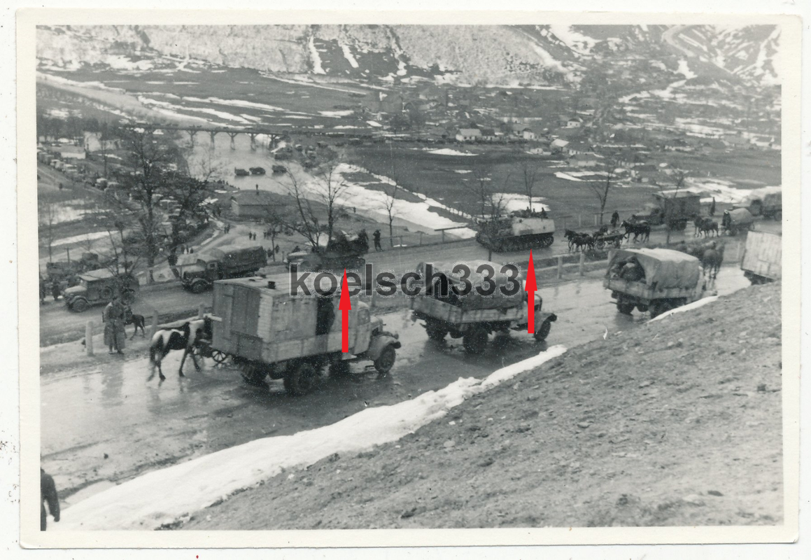 Foto Wehrmacht Ostfeldzug Russland Panzerjäger Panzer Hornisse ! Mautier LKW !