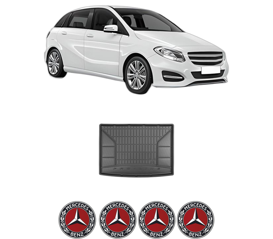 Tavita Portbagaj MERCEDES-BENZ B-CLASS Sports Tourer (W246, W242) din 2011-2018, Protectie Portbagaj Auto, 4x Stickere auto cu MERCEDES-BENZ