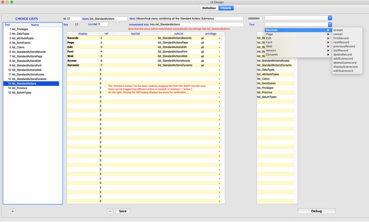 3 UI Design - choice list sample showing