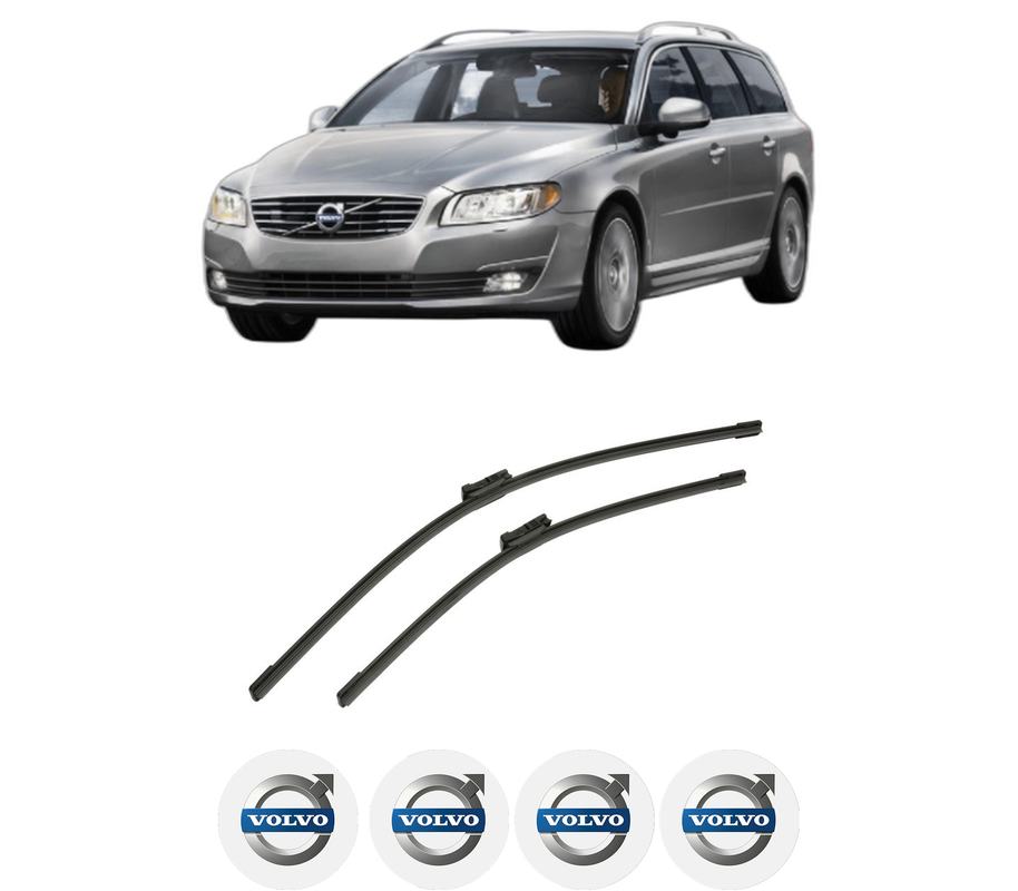 Set stergatoare auto VOLVO V70 III Estate Van (135) din 2013-2015, pentru parbriz auto, 2 bucati, Bosch Aerotwin, din cauciuc siliconat rezistent, 4 Stickere Auto VOLVO