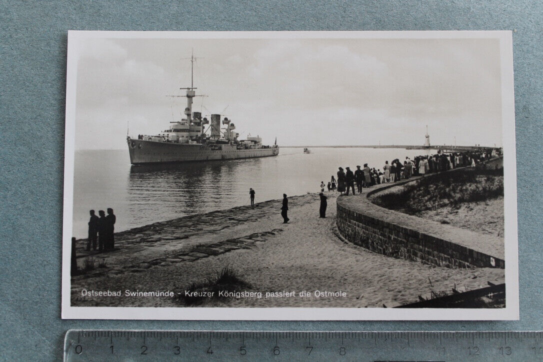 Foto Photo 150202 WW2 Kriegsschiff Schiff Kreuzer Königsberg Swinemünde Ostmole