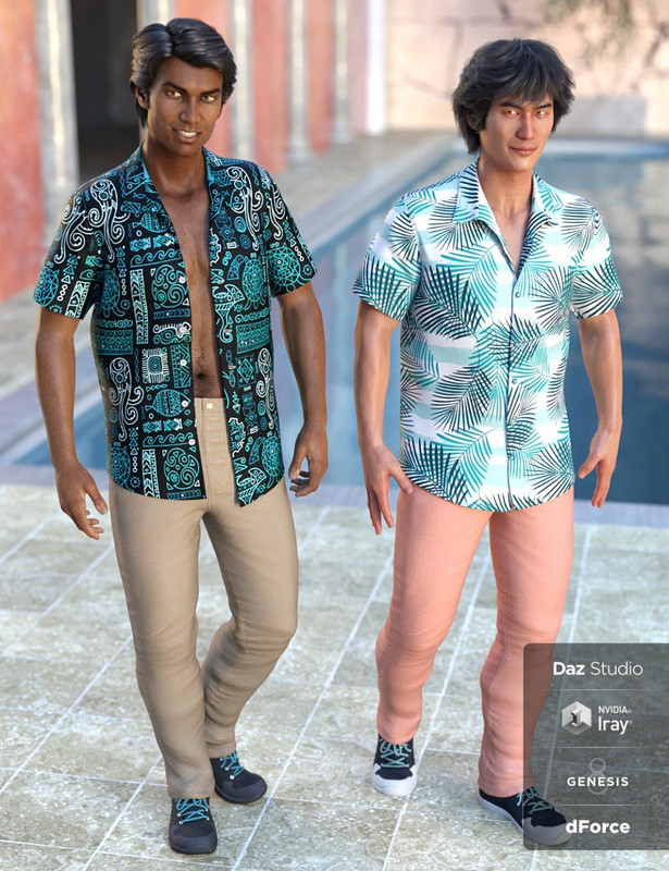 dForce Party Oahu Outfit Textures