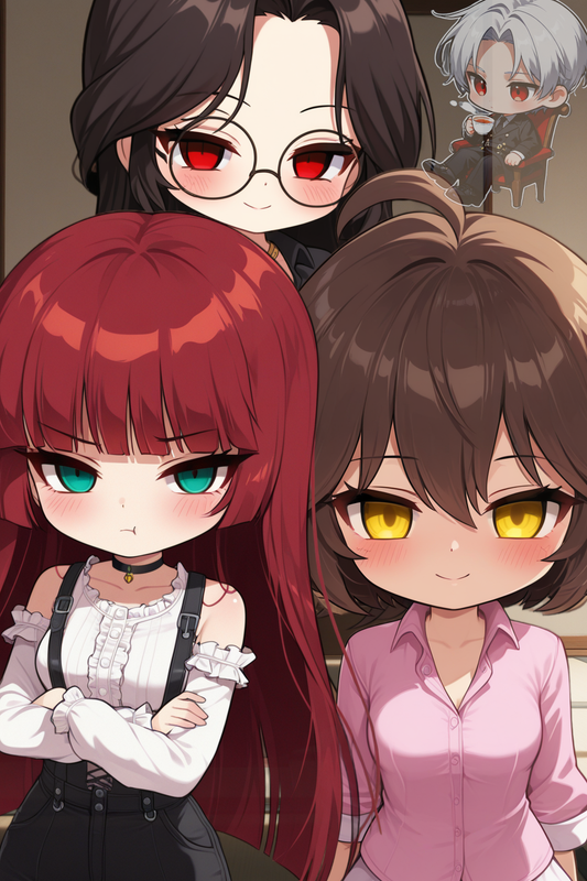 Ayano, Makoto, and Himeno — chibi cover