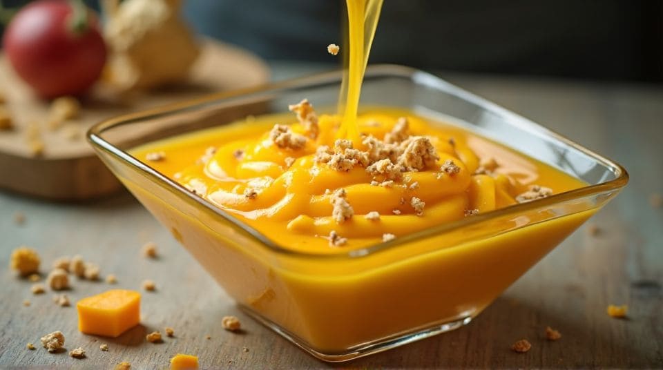 Chilled No-Bake Mango Delight set in fridge | ٹھنڈی مینگو ڈیلائٹ