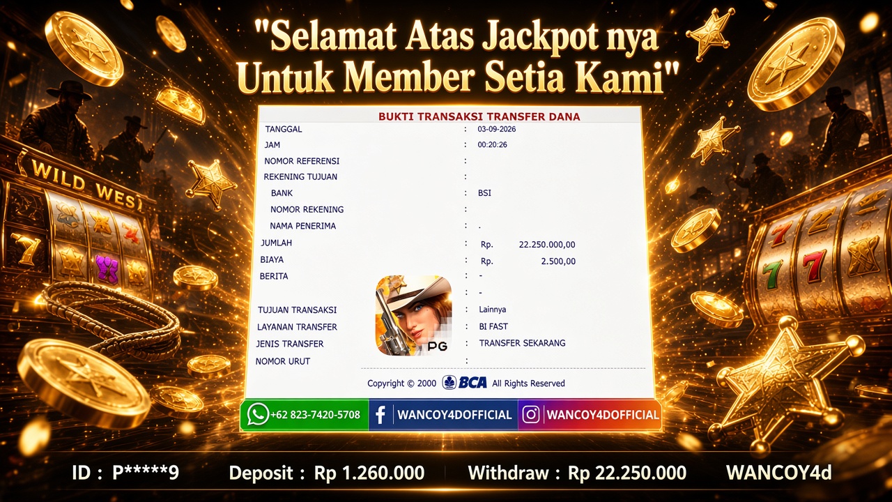 WANCOY4D WildBounty Showdown PG SOFT RP.22.250.000 -LUNAS