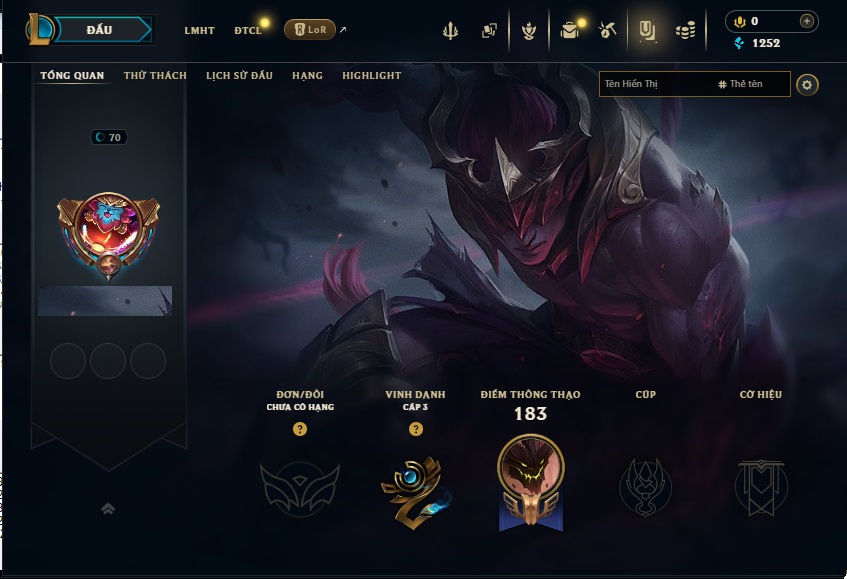 Acc LMHT # - Không Khung