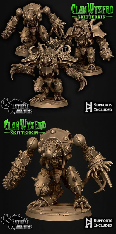 Battle Yak Miniatures Clan Wyzerd Skitterkin Verminators – 3D Print Model