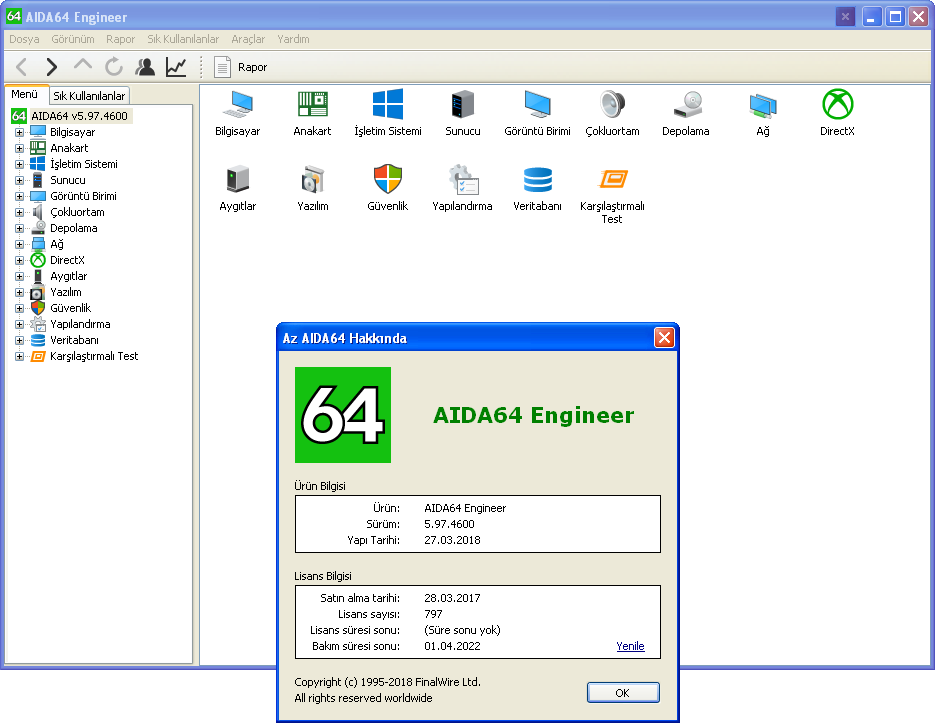 AIDA64 Engineer Edition 5.99.4900 | Katılımsız
