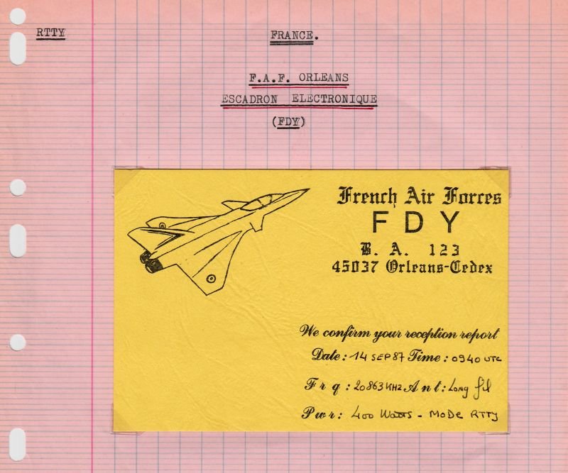 QSL FDY Armée de l'Air QSL-FDY-1987