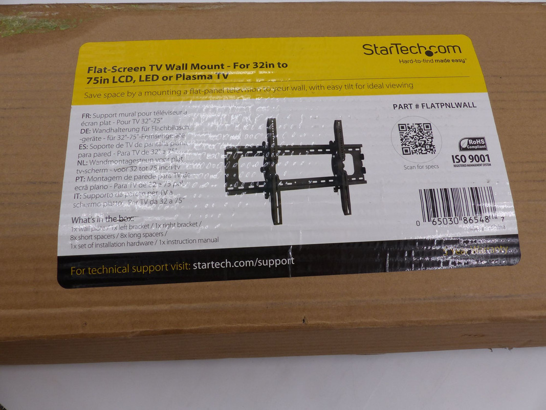 STARTECH FLATPNLWALL TV WALL MOUNT FOR 32" TO 75" STARTECH FLATPNLWALL TV WALL MOUNT FOR 32" TO 75"