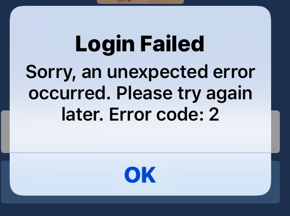 facebook error logging in