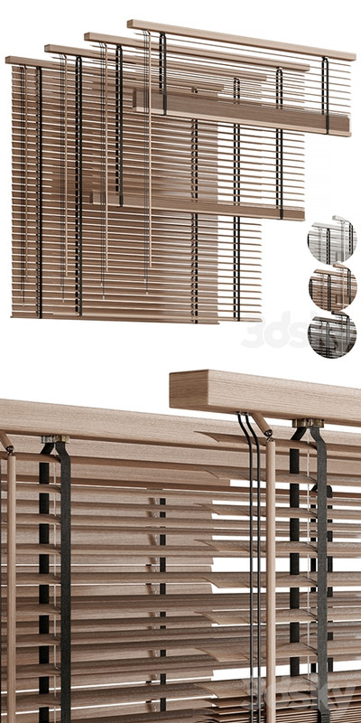 Wooden blinds 04, Folding wooden blinds