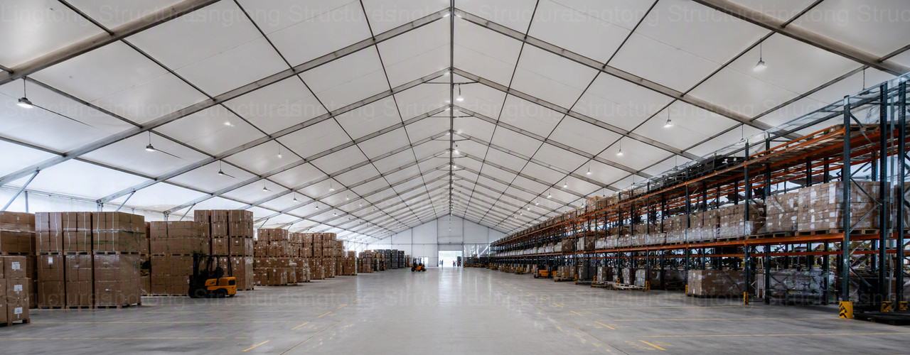 Lingtong Tent large-scale aluminum warehouse tent for storage and logistics applications