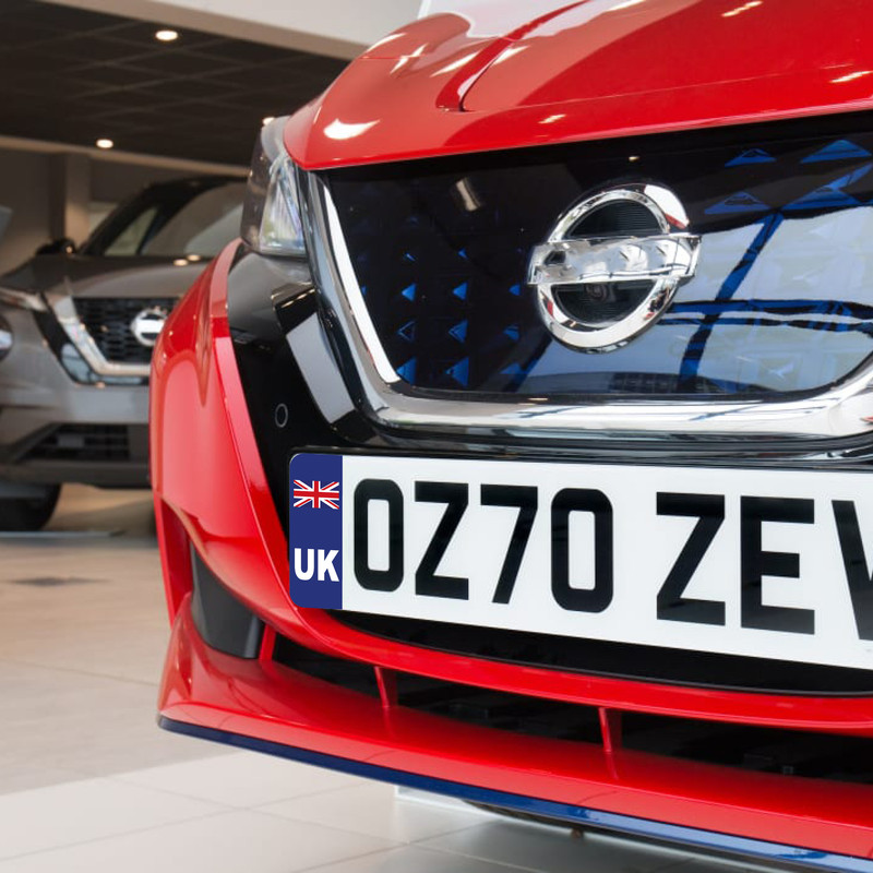 2 x UK Car Stickers UK Flag Reg Plate SelfAdhesive Vinyl for Car