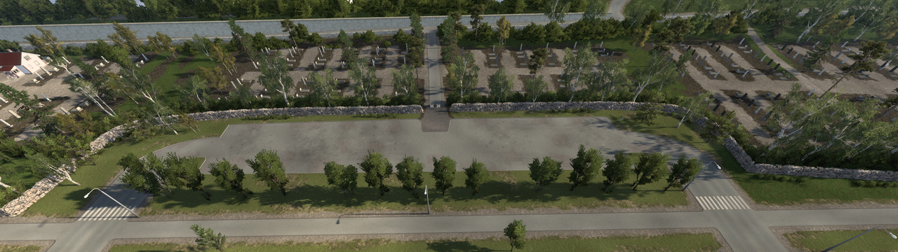 Parking area near cemetery