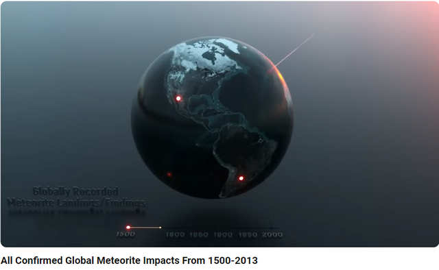 Meteoriteneinschlänge 1500-2013