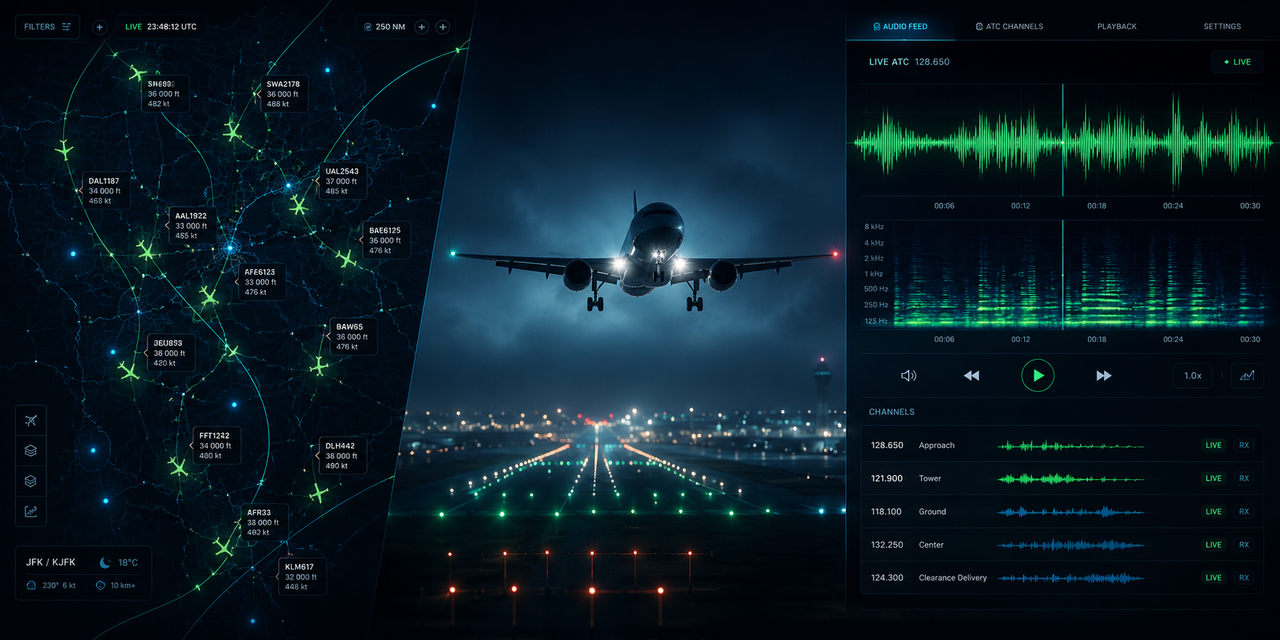 Ouvi o tráfego aéreo ao vivo enquanto acompanhava os aviões no Flightradar24 — e agora não consigo mais parar