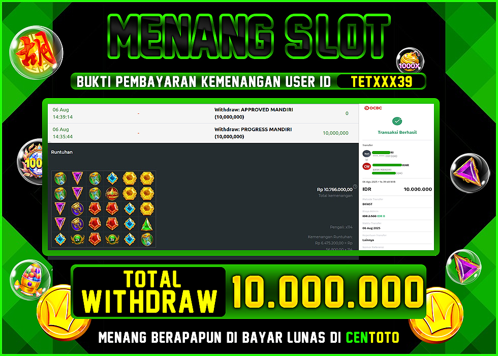 BUKTI JACKPOT LUNAS CENTOTO