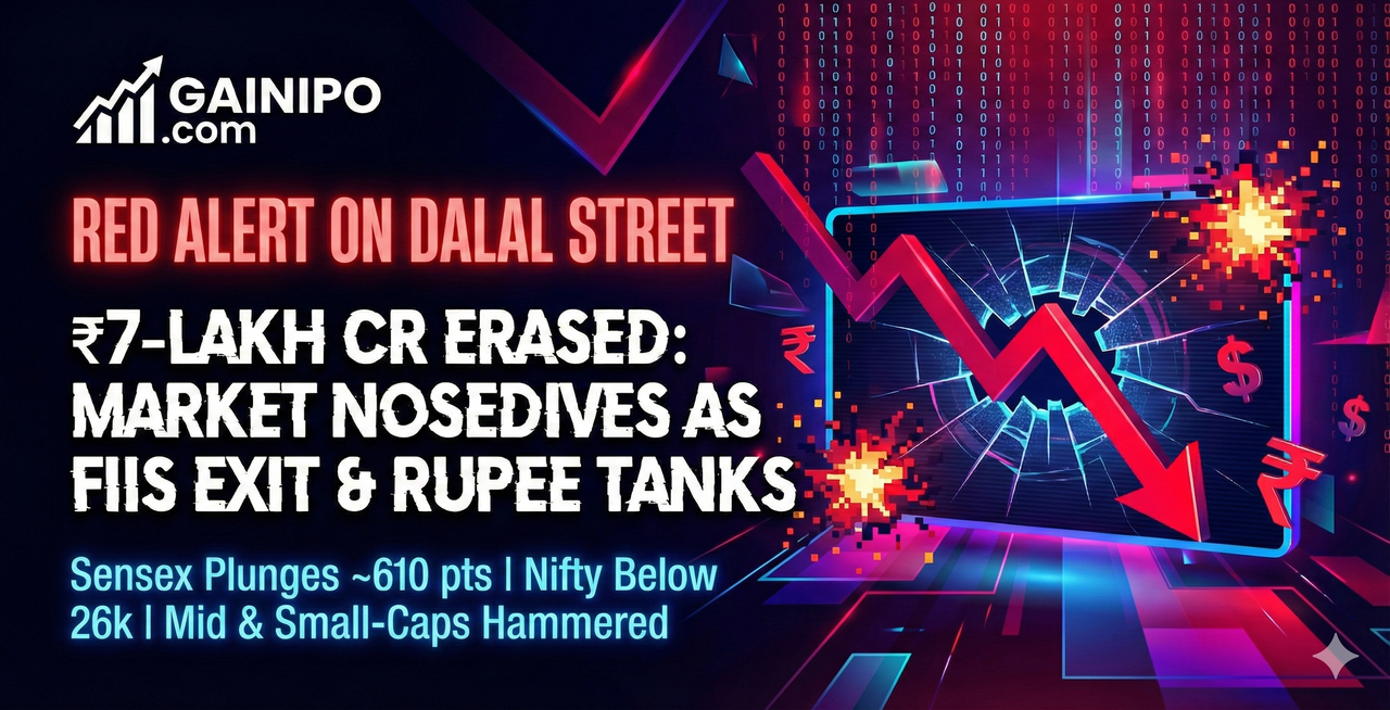 Red Alert on Dalal Street: ₹7-Lakh Cr Erased, Market Nosedives as FIIs Exit & Rupee Tanks