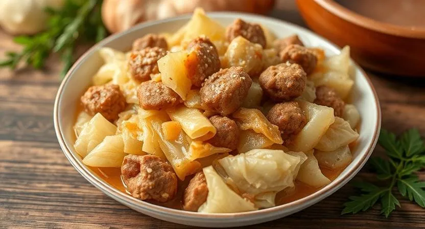 Тушеная капуста с мясом